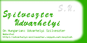 szilveszter udvarhelyi business card